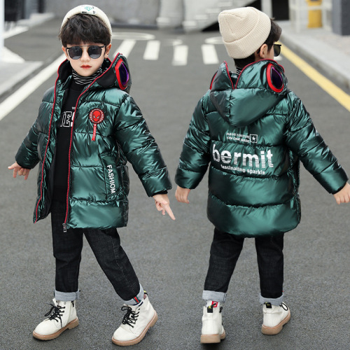 children‘s clothing boys cotton-padded clothes thickened medium and large children‘s mid-length down cotton-padded clothes spider-man cotton-padded jacket wash-free