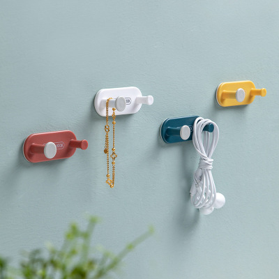 Strong Hook Cute Viscose Dormitory Hook No Punching on Walls Bathroom Kitchen Wall Snap Fastener Double Sticky Hook