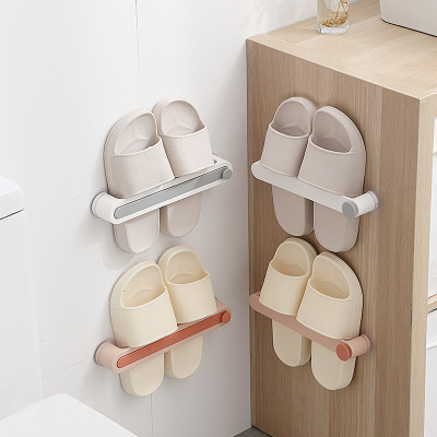 Wholesale Bathroom Slippers Rack Punch-Free Wall-Mounted Shoe Rack Multi-Layer Space-Saving Storage Bathroom Hanging