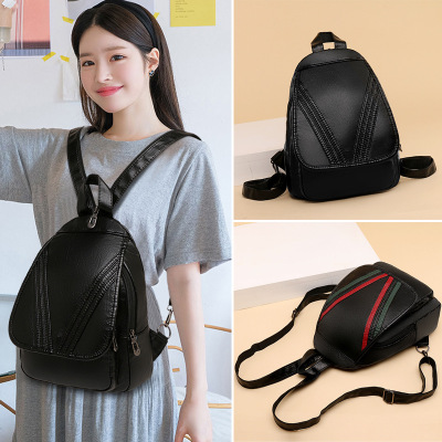 Backpack Women's 2020 New Women's Bag Korean Style Fashionable All-Match Backpack Soft Leather Large Capacity Bag One Piece Dropshipping