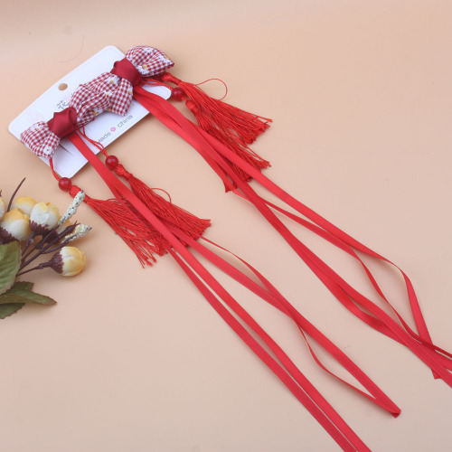 headdress for han chinese clothing children‘s costume hair accessories chinese style tassel step shake barrettes girls ribbon hairpin barrettes table performance accessories