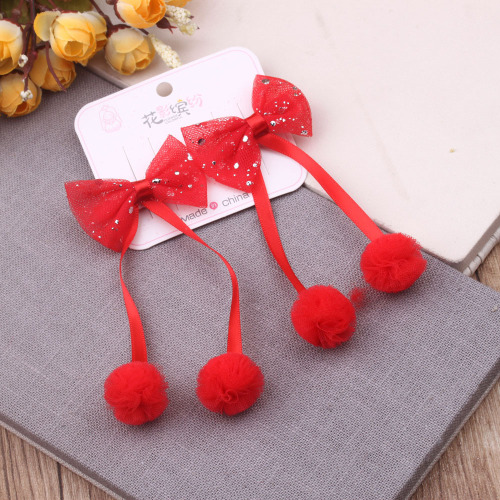 Children‘s Cute Hair Accessories Korean Chiffon Fabric Flower Barrettes Grip Princess Ornament Vintage Updo