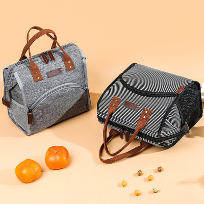 Spot Supply Cross-Border Wholesale Fresh Lunch Box Insulated Bag One Shoulder Outdoor Picnic Portable Bento Thermal Bag Customization