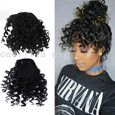 Chemical Fiber Wig Female Bang Wig Cross-Border E-Commerce Hot-Selling Product African Curly Wig Bangs
