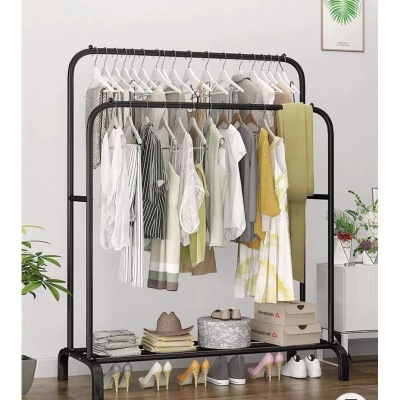 Horizontal Bar Pattern Floor Coat Rack Clothes Hanger Floor Indoor and Outdoor Drying Rack Balcony Simple Stretchable Hanger