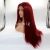 European and American Style Wig Front Lace Wine Red Long Straight Hair Former Lace Head Cap Wig