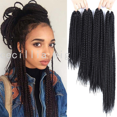 African Foreign Trade Popular Style Chemical Fiber Wig Best-Selling Dreadlocks 16-Inch Lengthened Small Three-Strand Braid