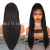 European and American Style Wig Women's Black Long Straight Hair Front Lace Wig Head Cover