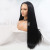 European and American Style Wig Women's Black Long Straight Hair Front Lace Wig Head Cover