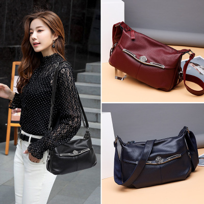 Large Shoulder Bag Women's 2020 Autumn Simplicity New Trendy Korean Style All-Match Messenger Bag Elegant Fashion Soft Leather Handbag
