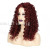 Wine Red Big Wave Long Hair Gradient Headgear Female Deep European and American Long Curly Wig Headgear Wig Hot Sale