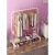 Horizontal Bar Pattern Floor Coat Rack Clothes Hanger Floor Indoor and Outdoor Drying Rack Balcony Simple Stretchable Hanger