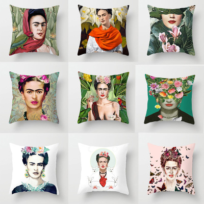 New Mexican Painter Frida Carlo Woman Self-Painted Avatar Cushion Cover Pillow Cover EBay Amazon