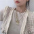 South Korea Dongdaemun Heavy Industry Metal Pearl Stitching OT Buckle Necklace Female Niche Necklace Temperament Thick Chain Sweater Chain