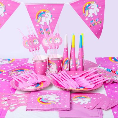 Cartoon Creative Unicorn Theme Children's Birthday Party Supplies Props Baby Birthday Dress up Set Wholesale