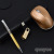 Rotating Golden U Disk Set Business Crystal Pen Luxury Gold Mouse Gift Set Custom Logo