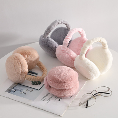 Korean Style Folding Cute Hamburger Warm-Keeping Earmuffs Autumn and Winter Portable Men's and Women's Cold-Proof and Freeze-Proof Plush Ear Cover Ear Warmer