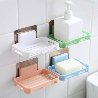 Fat Soap Box Wall-Mounted Soap Holder Punch-Free Soap Box Draining Bathroom Soap Holer Wall-Mounted Soap Storage Rack