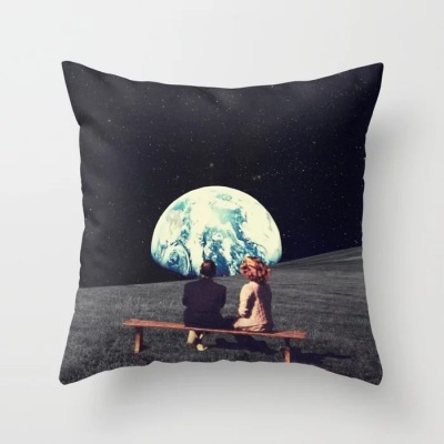 Exclusive for Cross-Border New Starry Sky Moon Series Pillow Cover Digital Printing Sofa Cushion Wholesale Customization