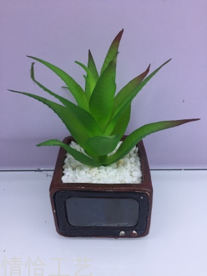 Simulation Bonsai Cement Pots Succulent Simulated Plants Fake/Artificial Flower Small Pot Plant Decorative Plant