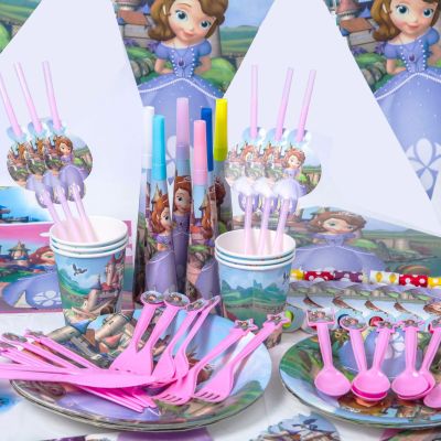 New Children's Birthday Party Supplies Layout Party Birthday Supplies Set Sofia Cartoon Theme Scene