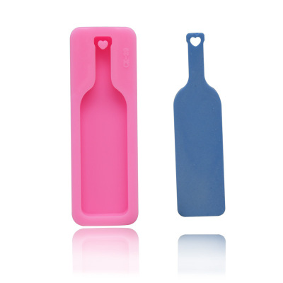 DIY Silicone Mirror Epoxy Red Wine Bottle Keychain Mold Crystal Wine Bottle Fondant Cake Baking Mold