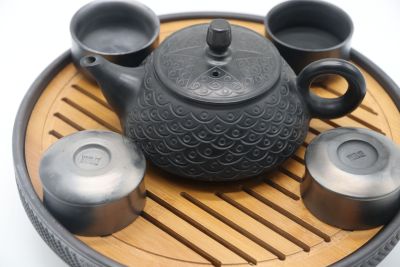 Handicrafts Xiongzhou Black Pottery Tea Set Tea Set Handmade Art Collection Customizable