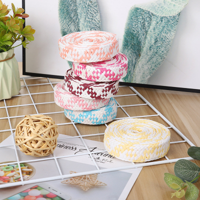 Lafite Paper Braid Cap Braid Belt New Multi-Color Cross Woven Flower Cloth Roll