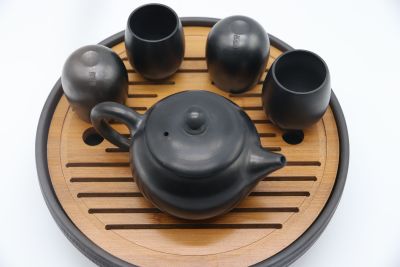 Xiongzhou Black Pottery Tea Set Set Tea Ware Decoration Craft Gift Set Can Be Customized