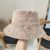Bucket Hat Women's Autumn and Winter Plush Bucket Hat Korean Casual Fashion Thick Fur Warm Hat Factory Customized Wholesale