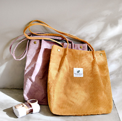 Shoulder Bag Women's Shopping Bag Fashion Canvas Women's Bag Canvas Bag Large Capacity Corduroy Shoulder Bag