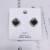 Sterling Silver Needle Four-Leaf Flower Ear Studs with Diamond Women's Fashion Temperament Black Crystal Earrings Small Internet Celebrity Simple Earrings