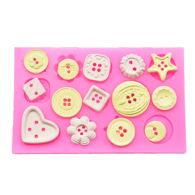 DIY Baking Heart-Shaped Button Shape Silicone Brickearth Cake Decorative Silicone Mold