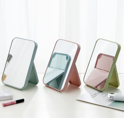 Creative Desktop Portable Portable Cosmetic Mirror Large Desktop Folding Princess Mirror Cute Dormitory Desktop Dressing Mirror