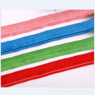 Factory Direct Sales in Stock Wholesale Embroidery Thread Tassel Jewelry Toy Accessories Environmental Protection Color 2cm Polyester Fringe Edge