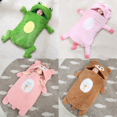 Baby Sleeping Bag Spring, Autumn and Winter Cotton Thickened Baby Toddler Anti-Quilt Kick Artifact Infant Toddler Winter Thickened