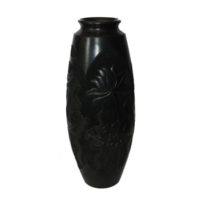 Xiongzhou Black Porcelain Handmade Crafts Vase Artwork Gift Decoration Bedroom Retro Customizable