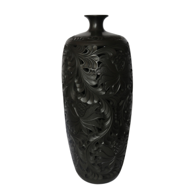 Xiongzhou Black Porcelain Handmade Vase Artwork Tea Ware Decoration Collection Xiong'an Non-Heritage Can Be Customized