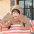 Three-Piece Cute TikTok Korean Style Little Bear Hat Scarf One Female Winter Gloves Ear Tide Warm All-Matching Thick