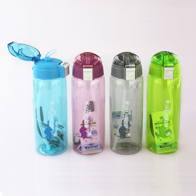 New Lock Snap Button Bright Cover Hot Selling PC Sports Bottle Portable Handy Cup Outdoor Sports Plastic