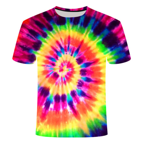 new men‘s t-shirt 3d digital printing tie-dye pattern short sleeve summer fashion brand men and women couple t-shirt