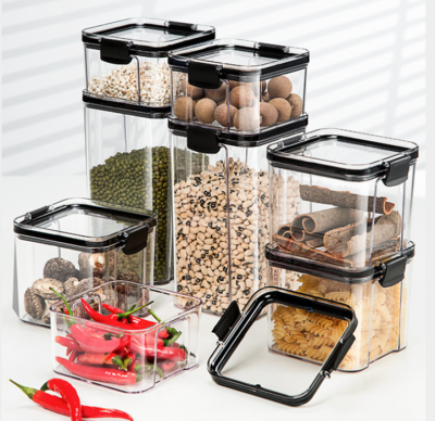 Plastic Household Food Grade Transparent Sealed Plastic Cans Kitchen Storage Jar Multigrain Storage Tank