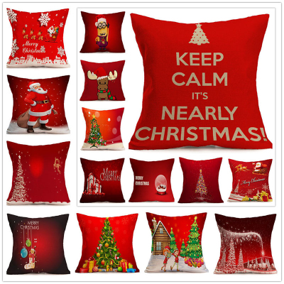 New Year Christmas Pillow Cover Foreign Trade Popular Style Amazon EBay Santa Claus Cushion