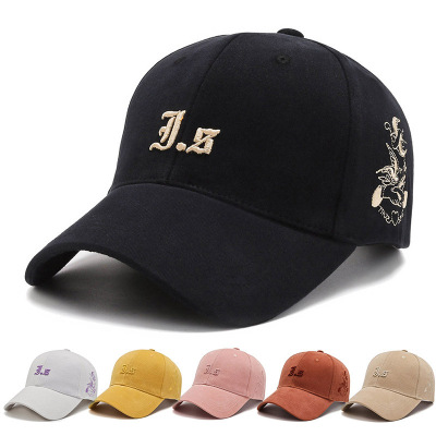 Baseball Cap for Women Casual Peaked Cap Ins Men Korean Style Face-Showing Little Wild Street Fashion Embroidered Letters Student Hat