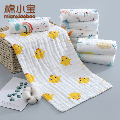 Cotton Small Towel 6 Layers Gauze Children Face Washing Towel High Density Washed Cotton Children Towel Soft Baby Towel