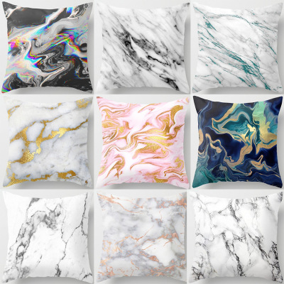 Marble Texture Nordic Style Peach Skin Fabric Pillow Cover Graphic Customization Wholesale Modern Minimalist Back Seat Cushion