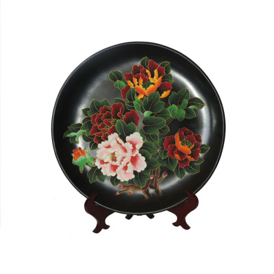 Xiongzhou Black Porcelain Master Handmade Crafts Gift Color Wheel Decoration Harmony at Home Brings Prosperity Tea Set Box