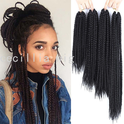 Foreign Trade Popular Style Chemical Fiber Wig Best-Selling Dreadlocks 12-Inch Lengthened Small Three-Strand Braid