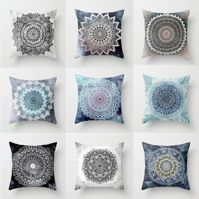 Ethnic Mandala Peach Peel Printing Couch Pillow Cushion Cover Modern Simple Personality Pattern Throw Pillowcase