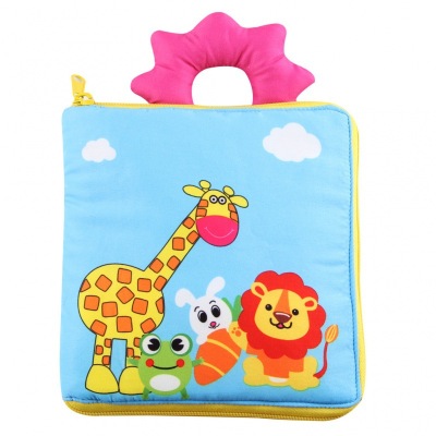 New Cartoon Babies' Cloth Book 0-3 Years Old Tear-Proof Touch with Ringing Paper Early Pop-up Book Baby Cloth Book D